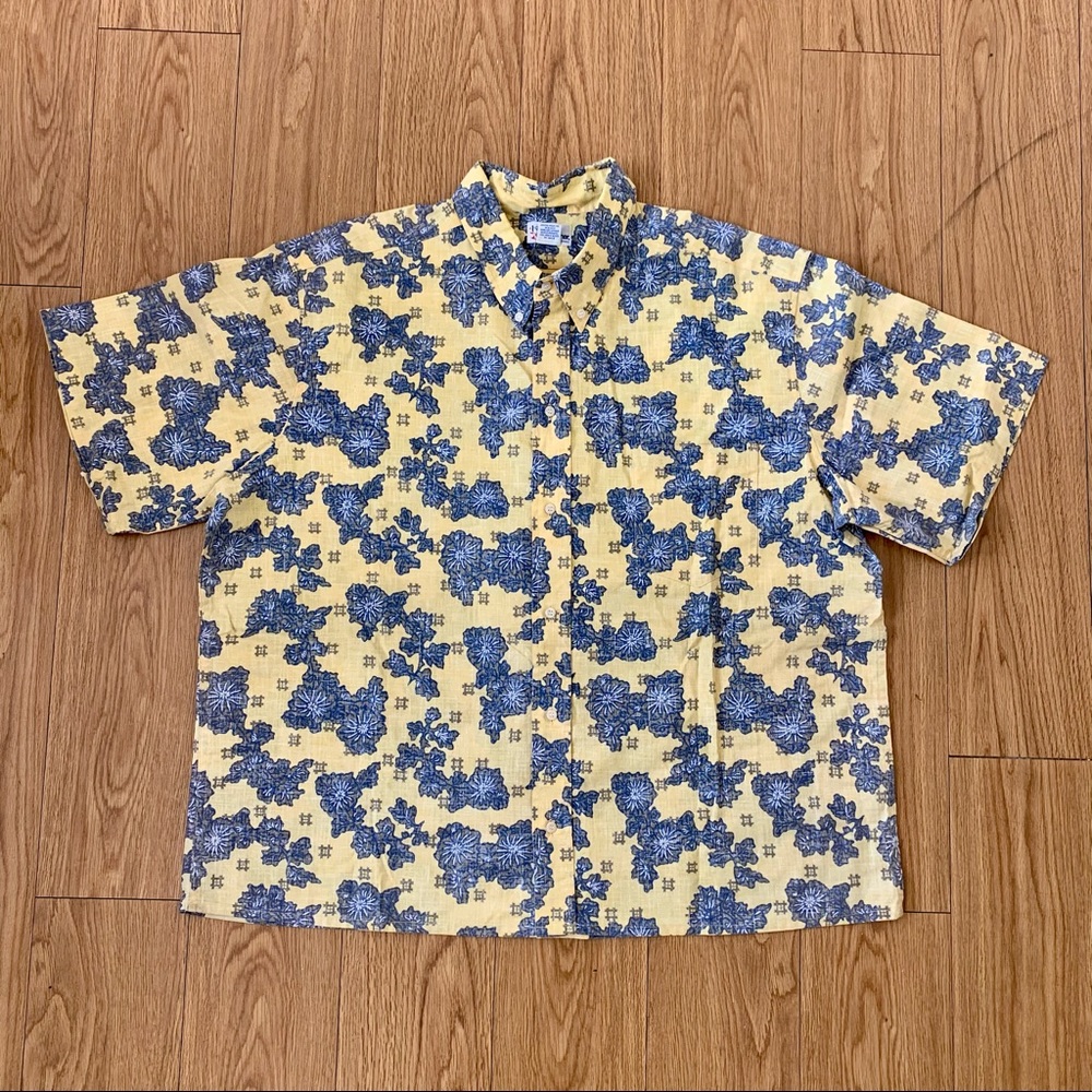 ✨Men’s Vintage Yellow Hawaiian Floral Shirt